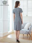 画像3: [送料無料][GINZA COUTURE]ブラック×ホワイト・千鳥格子・チェック・シンプル・半袖・タイト・ミディアムドレス・ワンピース[即日発送][大きいサイズあり] (3)