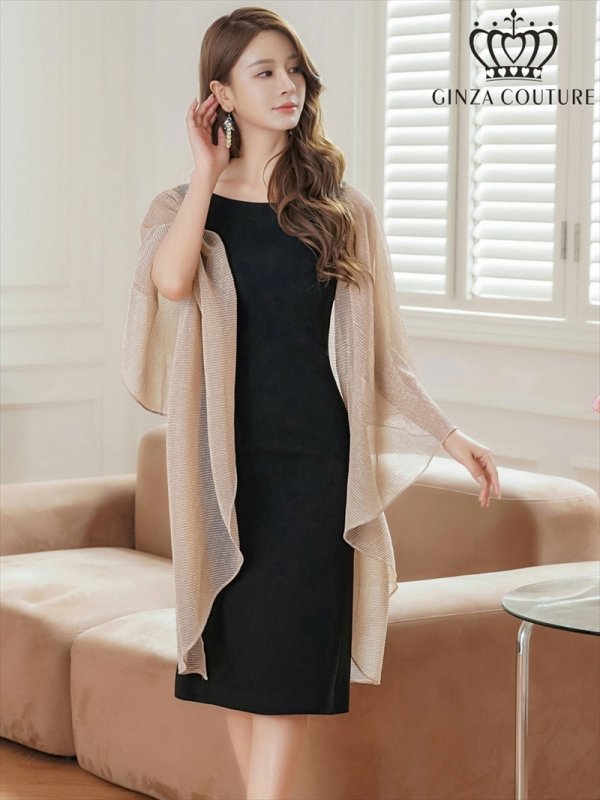 画像2: [GINZA COUTURE]ベージュ・ブラック・ホワイト・ピンク・レッド・金糸・シンプル・エレガント・パーティー・三角・ショール・ストール[即日発送] (2)
