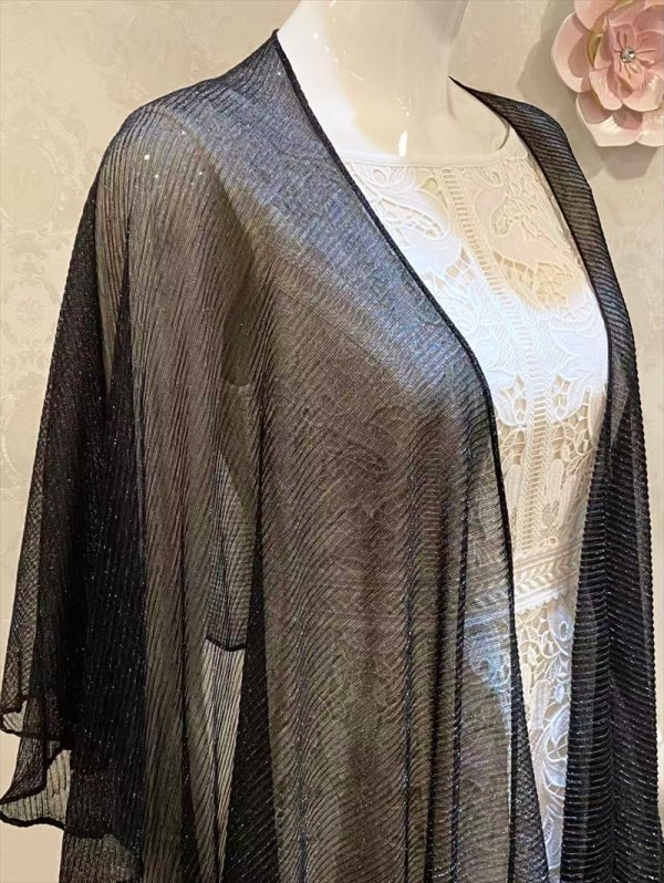 画像7: [GINZA COUTURE]ベージュ・ブラック・ホワイト・ピンク・レッド・金糸・シンプル・エレガント・パーティー・三角・ショール・ストール[即日発送] (7)