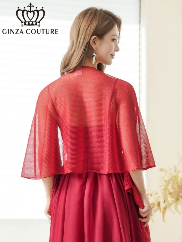 画像10: [GINZA COUTURE]ブラック・ホワイト・ピンク・レッド・ベージュ・金糸・シンプル・エレガント・パーティー・三角・ショール・ストール[即日発送] (10)