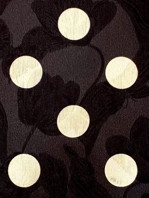 画像7: [送料無料][GINZA COUTURE]ベージュ・ブラック・ノースリーブ・サテンジャガード・花柄・ドット・リボンベルト・Aライン・ミディアムドレス・ワンピース[即日発送][大きいサイズあり] (7)