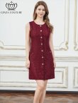 画像1: [送料無料][GINZA COUTURE]ワインレッド・ホワイト・ブラック・ネイビー・グレー・ツイード・スパンコール・ノースリーブ・ポケット・Aライン・ミニドレス・ワンピース[即日発送][大きいサイズあり] (1)