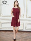 画像5: [送料無料][GINZA COUTURE]ワインレッド・ホワイト・ブラック・ネイビー・グレー・ツイード・スパンコール・ノースリーブ・ポケット・Aライン・ミニドレス・ワンピース[即日発送][大きいサイズあり] (5)