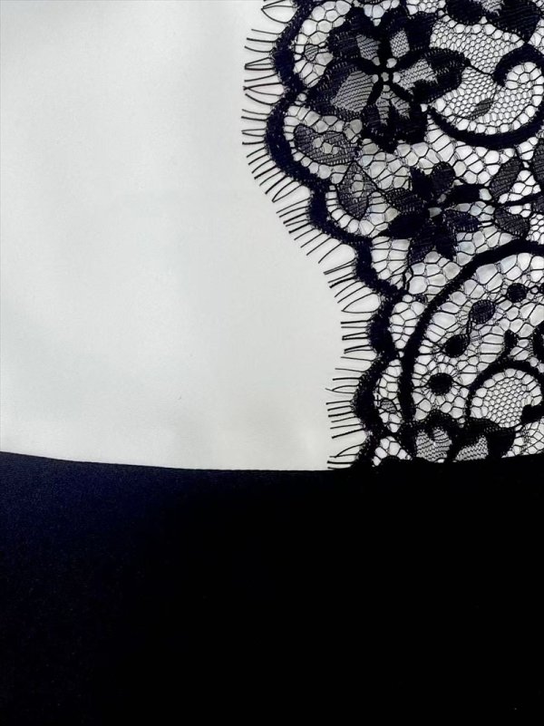 画像7: [送料無料][GINZA COUTURE]ホワイト×ピンク・ホワイト×ブラック・ノースリーブ・パイピング・サイドレース・切替・Aライン・フレア・ミニドレス・ワンピース[即日発送][大きいサイズあり] (7)