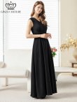 画像5: [送料無料][GINZA COUTURE]ブラック・ブラクラ×ホワイト・ホワイト×ブラック・イエロー・パープル・ロイヤルブルー・ホワイト・ワインレッド・サテン・シンプル・Vネック・ノースリーブ・ウエストマーク・Aライン・ロングドレス[即日発送][大きいサイズあり] (5)