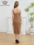 画像9: [送料無料][GINZA COUTURE]パープル・ブラウン・ロイヤルブルー・ワンカラー・キャミソール・タイト・シンプル・ミディアムドレス・ワンピース[即日発送][大きいサイズあり] (9)