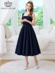画像1: [送料無料][GINZA COUTURE]ネイビー・グレー・ワインレッド・ホワイト・ワンカラー・シンプル・サテン・ノースリーブ・フレア・Aライン・ミディアムドレス・ワンピース[即日発送][大きいサイズあり] (1)
