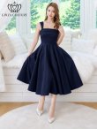画像6: [送料無料][GINZA COUTURE]ネイビー・グレー・ワインレッド・ホワイト・ワンカラー・シンプル・サテン・ノースリーブ・フレア・Aライン・ミディアムドレス・ワンピース[即日発送][大きいサイズあり] (6)