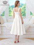 画像3: [送料無料][GINZA COUTURE]ホワイト・ワインレッド・ワンカラー・シンプル・サテン・ノースリーブ・フレア・Aライン・ミディアムドレス・ワンピース[即日発送][大きいサイズあり] (3)