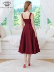 画像9: [送料無料][GINZA COUTURE]ホワイト・ワインレッド・ワンカラー・シンプル・サテン・ノースリーブ・フレア・Aライン・ミディアムドレス・ワンピース[即日発送][大きいサイズあり] (9)