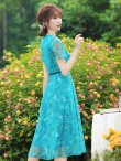画像9: [送料無料][GINZA COUTURE]ピンク・グリーン・総レース・半袖・Aライン・ミニドレス・ワンピース[即日発送][大きいサイズあり] (9)