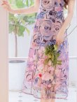 画像5: [送料無料][GINZA COUTURE]ピンク・花柄・半袖・チュール・レース・Aライン・ミディアムドレス・ワンピース[即日発送][大きいサイズあり] (5)