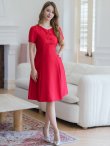画像11: [送料無料][GINZA COUTURE]ピンク・レッド・半袖・シンプル・リボン・Ａライン・膝丈・ワンピース[即日発送][大きいサイズあり] (11)