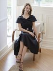 画像17: [送料無料][GINZA COUTURE]ピンク・レッド・ブラック・ケープ風 ・シンプル・Ａライン・ミディアムドレス・ワンピース[即日発送][大きいサイズあり] (17)