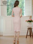 画像3: [送料無料][GINZA COUTURE]ピンク・ブルー・グレー・シンプル・ノースリーブ・ツイード・タイト・膝丈・ミディアムドレス・ワンピース[即日発送][大きいサイズあり] (3)
