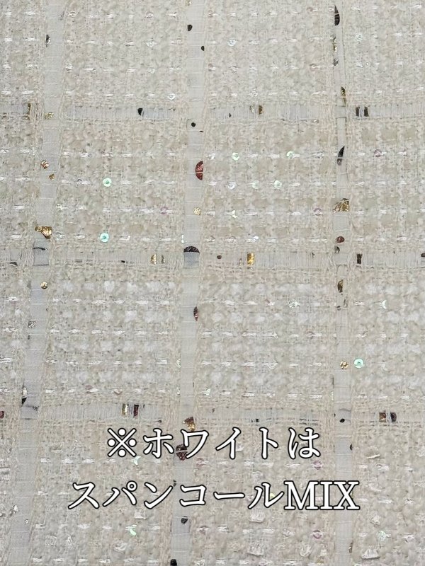 画像7: [送料無料][GINZA COUTURE]パープル・アイボリー・ノースリーブ・ツイード・リボン・ビジューボタン・ポケット・金糸・タイト・ミニドレス・ワンピース[即日発送][大きいサイズあり] (7)