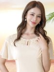 画像4: [送料無料][GINZA COUTURE]アイボリー・ブラック・ワンカラー・ラインストーン・フリルスリーブ・プリーツ・シースルー・シンプル・Aライン・ミニドレス・ワンピース[即日発送][大きいサイズあり] (4)