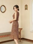 画像18: [送料無料][GINZACOUTURE]ホワイト・ピンク・パープル・ブラウン・フラワーレース・レース・ノースリーブ・マーメイドライン・ミディアムドレス・ワンピース[即日発送][大きいサイズあり] (18)