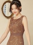 画像14: [送料無料][GINZA COUTURE]パープル・ピンク・ブラウン・ホワイト・レース・ノースリーブ・マーメイドライン・ミディアムドレス・ワンピース[即日発送][大きいサイズあり] (14)