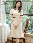 画像13: [送料無料][GINZA COUTURE]ワインレッド・ブラック・ベージュ・スリーブドレス・タイト・ミディアムドレス・ワンピース[即日発送][大きいサイズあり] (13)