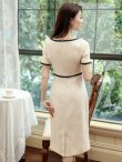 画像15: [送料無料][GINZA COUTURE]ワインレッド・ブラック・ベージュ・スリーブドレス・タイト・ミディアムドレス・ワンピース[即日発送][大きいサイズあり] (15)