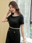 画像10: [送料無料][GINZA COUTURE]ワインレッド・ブラック・ベージュ・スリーブドレス・タイト・ミディアムドレス・ワンピース[即日発送][大きいサイズあり] (10)