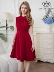 画像8: [送料無料][GINZA COUTURE]ブラウン・ワインレッド・イエロー・ロイヤルブルー・ホワイト・無地・シンプル・ノースリーブ・プチハイネック・ハイウエスト・Aライン・膝丈・ミニドレス・ワンピース[即日発送][大きいサイズあり] (8)