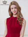 画像10: [送料無料][GINZA COUTURE]ブラウン・ワインレッド・イエロー・ロイヤルブルー・ホワイト・無地・シンプル・ノースリーブ・プチハイネック・ハイウエスト・Aライン・膝丈・ミニドレス・ワンピース[即日発送][大きいサイズあり] (10)