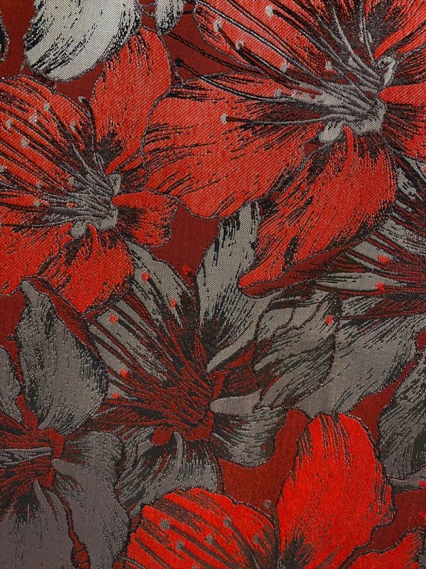 画像13: [送料無料][GINZA COUTURE]ピンク×シルバー・ネイビー・レッド・ジャガード・アシメントリー・ノースリーブ・フラワープリント・Aライン・ミディアムドレス・ワンピース[即日発送][大きいサイズあり] (13)