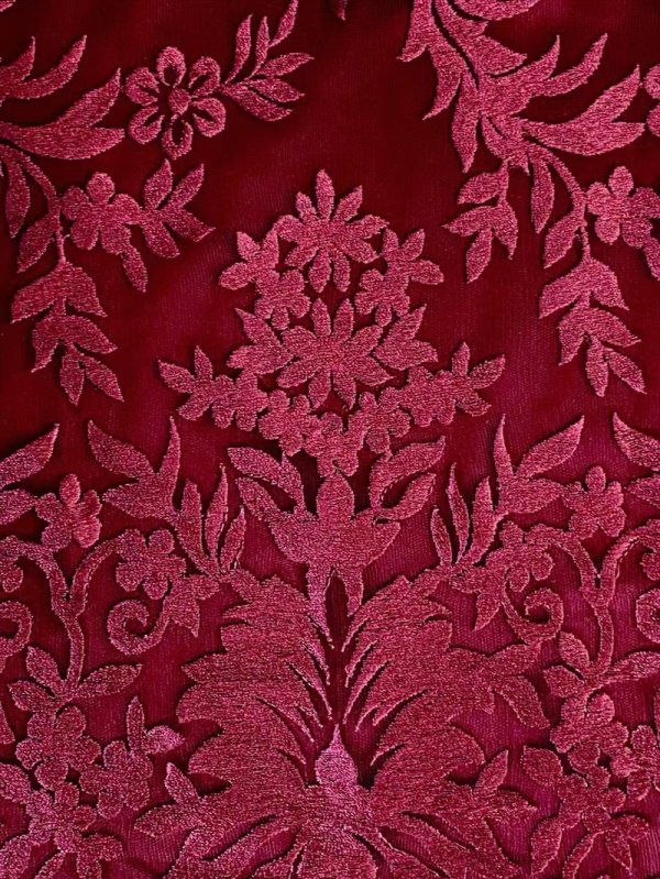 画像7: [送料無料][GINZA COUTURE]ベージュ・アングラレッド・総レース・Vネック・ノースリーブ・リボンベルト・Aライン・ミディアムドレス・ワンピース[即日発送][大きいサイズあり] (7)