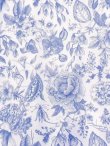画像14: [送料無料][GINZA COUTURE]ホワイト×ピンク・ホワイト×ブルー・花柄・プリント・サテン・首元フリル・ウエストマーク・マキシ・アメリカンスリーブ・Aライン・ロングドレス[即日発送][大きいサイズあり] (14)