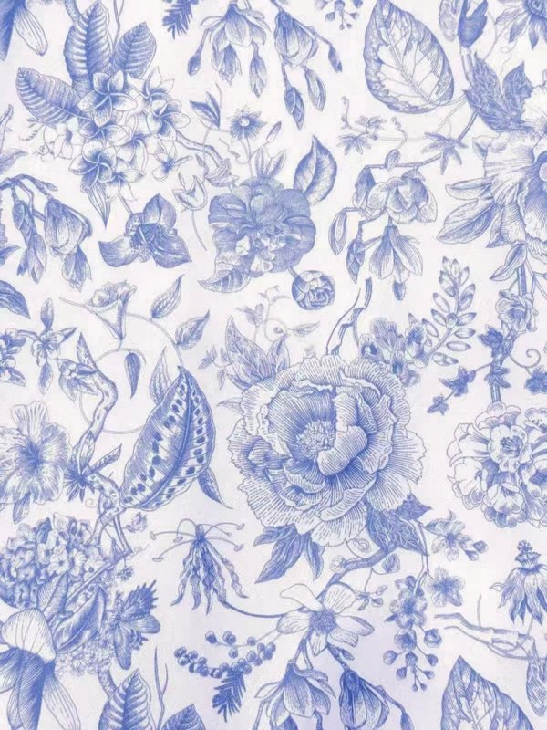 画像14: [送料無料][GINZA COUTURE]ホワイト×ピンク・ホワイト×ブルー・花柄・プリント・サテン・首元フリル・ウエストマーク・マキシ・アメリカンスリーブ・Aライン・ロングドレス[即日発送][大きいサイズあり] (14)