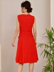 画像3: [送料無料][GINZA COUTURE]オレンジ・ネイビー・ピンク・ベージュ・ツイード・ノースリーブ・Aライン[即日発送][大きいサイズあり] (3)