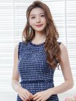 画像4: [送料無料][ERUKEI]ブルー・ホワイト・ベージュ・ブラック・レッド・ピンク・イエロー・グリーン・ツイード・タイト・膝丈・ミディアムドレス・ワンピース[即日発送][大きいサイズあり] (4)
