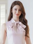 画像10: [送料無料][ERUKEI]グレー・ピンク・アイボリー・ワインレッド・ネイビー・ホワイト・ディープピンク・プチハイネック・シンプル・リボン・Aライン・ミニドレス・ワンピース[即日発送][大きいサイズあり] (10)