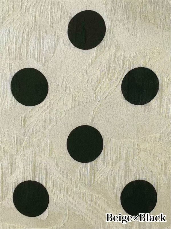 画像7: [送料無料][ERUKEI]ベージュ×ブラック・ブラック×ベージュ・サテンジャガード・花柄・ドット・プリント・ノースリーブ・裾プリーツ・Aライン・ミニドレス・ワンピース[即日発送][大きいサイズあり] (7)