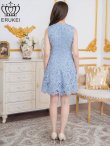 画像3: [送料無料][ERUKEI]ブルー・ホワイト・ワインレッド・総レース・ケミカルレース・ノースリーブ・Vネック・Aライン・ミニドレス・ワンピース[即日発送][大きいサイズあり] (3)