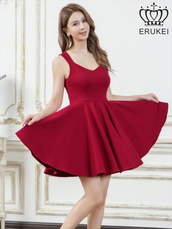 画像8: [送料無料][ERUKEI]ホワイト・レッド・ワンカラー・シンプル・ノースリーブ・Aライン・フレア・ミニドレス・ワンピース[即日発送][大きいサイズあり] (8)