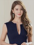 画像16: [送料無料][ERUKEI]ホワイト・ワインレッド・ネイビー・シンプル・ワンカラー・ノースリーブ・タイト・ミニドレス・ワンピース[即日発送][大きいサイズあり] (16)