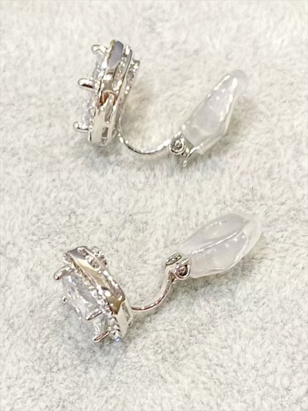 画像8: [ジュエリー][イヤリング]ゴールド・シルバー・クリアストーン・ビジュー・スクエアカット・イヤリング[即日発送] (8)