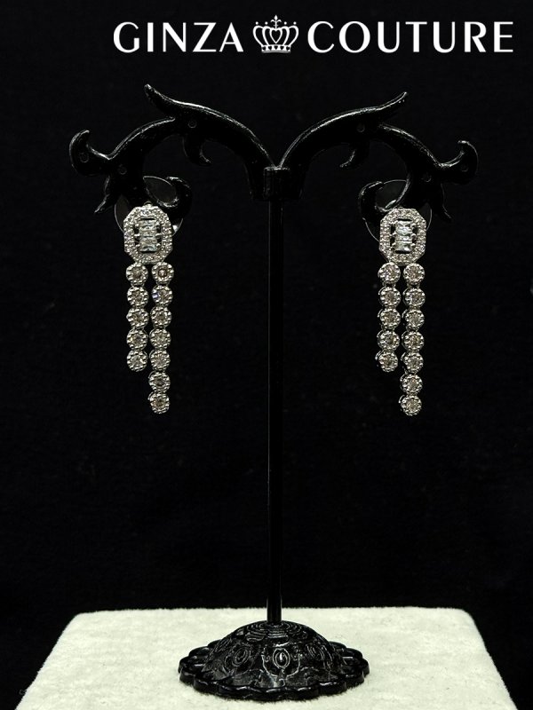 画像3: [アクセサリーセット]シルバー・ビジュー・スクエアカット・ストーン・ネックレス・ピアス・ブレスレット・リング・アクセサリーセット[即日発送] (3)