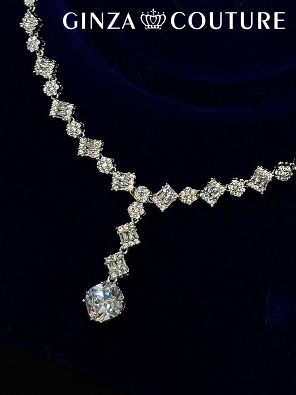 画像2: [アクセサリーセット]シルバー・ビジュー・スクエアカット・ストーン・ネックレス・ピアス・ブレスレット・リング・アクセサリーセット[即日発送] (2)