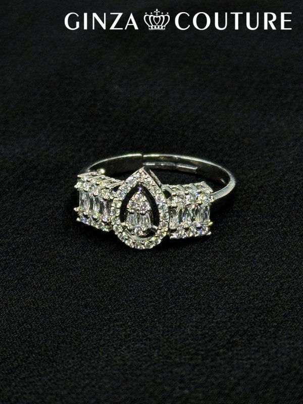 画像5: [アクセサリーセット]シルバー・ビジュー・スクエアカット・ストーン・ネックレス・ピアス・ブレスレット・リング・アクセサリーセット[即日発送] (5)