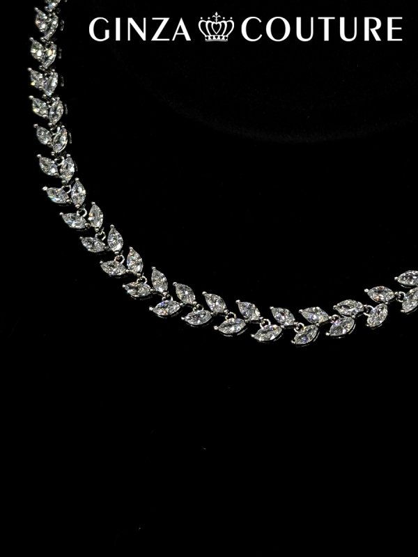 画像2: [アクセサリーセット]シルバー・ビジュー・ストーン・ネックレス・ピアス・アクセサリーセット[即日発送] (2)