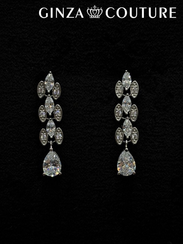 画像3: [アクセサリーセット]シルバー・ビジュー・ストーン・ネックレス・ピアス・アクセサリーセット[即日発送] (3)