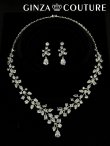 画像1: [アクセサリーセット]シルバー・ビジュー・ストーン・ネックレス・ピアス・アクセサリーセット[即日発送] (1)