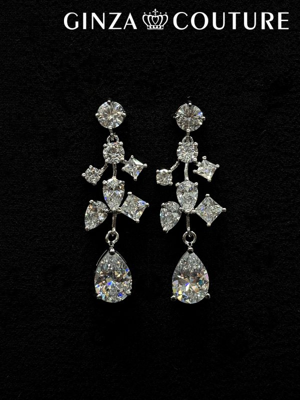 画像3: [アクセサリーセット]シルバー・ビジュー・ストーン・ネックレス・ピアス・アクセサリーセット[即日発送] (3)