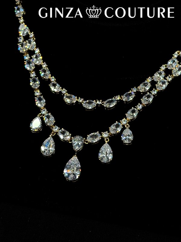 画像2: [アクセサリーセット]ゴールド・シルバー・ビジュー・ストーン・ネックレス・ピアス・アクセサリーセット[即日発送] (2)