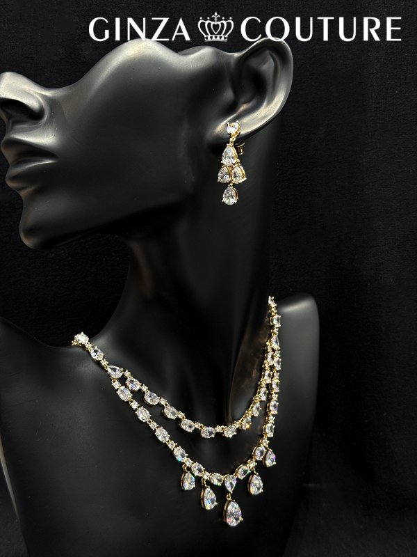 画像4: [アクセサリーセット]ゴールド・シルバー・ビジュー・ストーン・ネックレス・ピアス・アクセサリーセット[即日発送] (4)