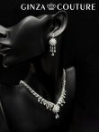 画像4: [アクセサリーセット]シルバー・ビジュー・ストーン・フラワーモチーフ・ネックレス・ピアス・アクセサリーセット[即日発送] (4)